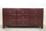 Consolle Tibet 9 cassetti rosso