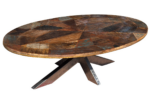 Tavolino da caffè ovale Parquet Akao
