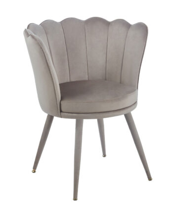 Sedia Iris velluto grigio