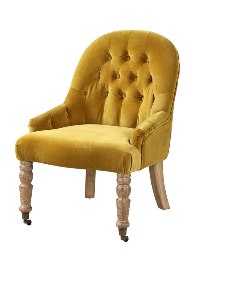 Poltrona Dandy capitonné gialla