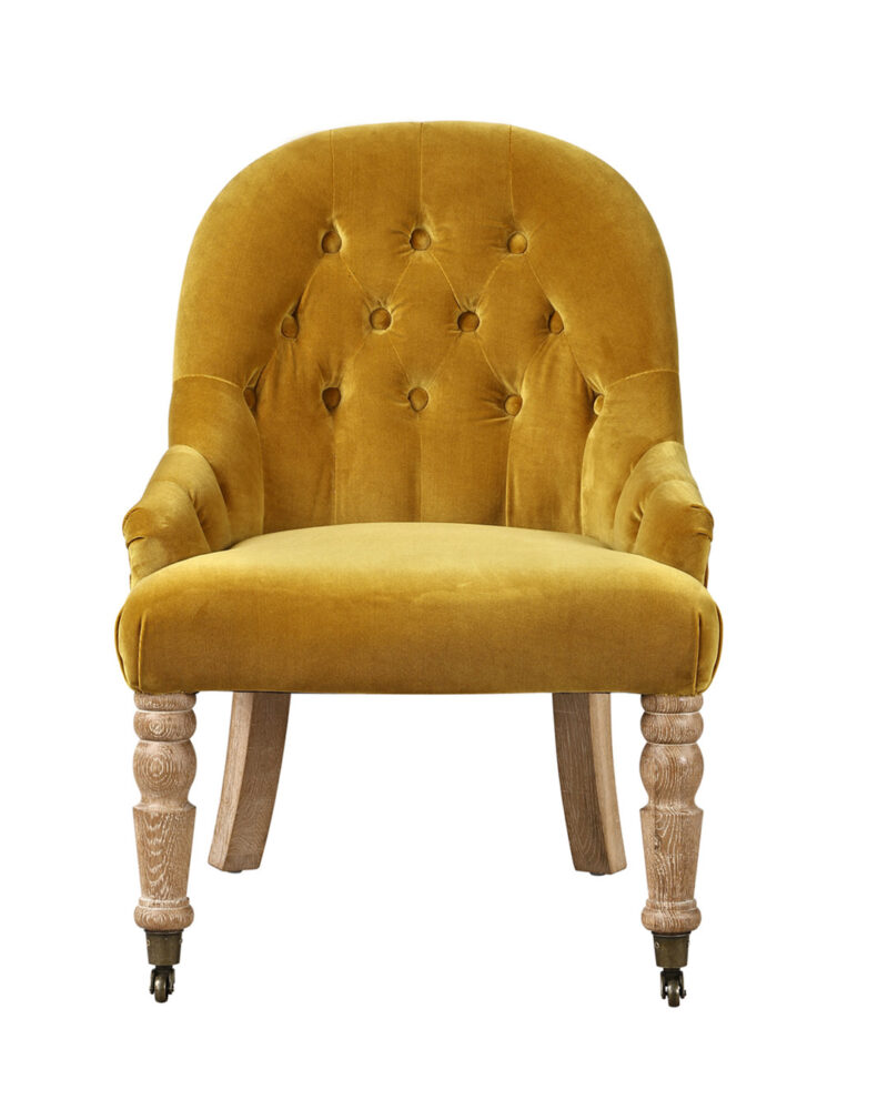 Poltrona Dandy capitonné gialla