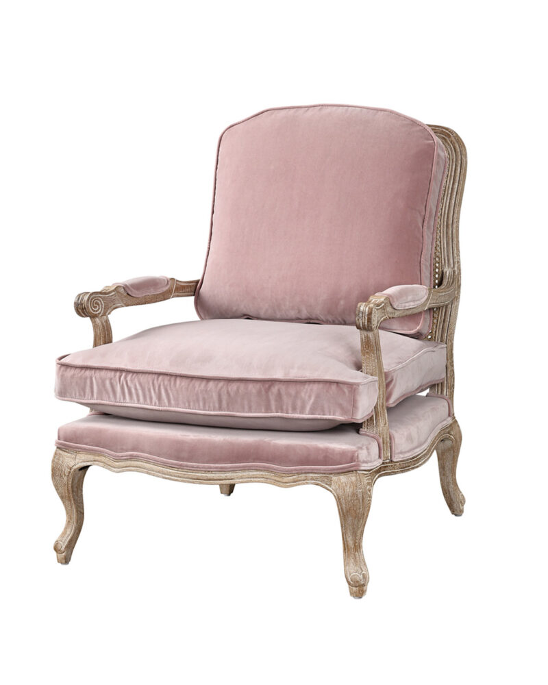 Poltrona Dandy velluto rosa