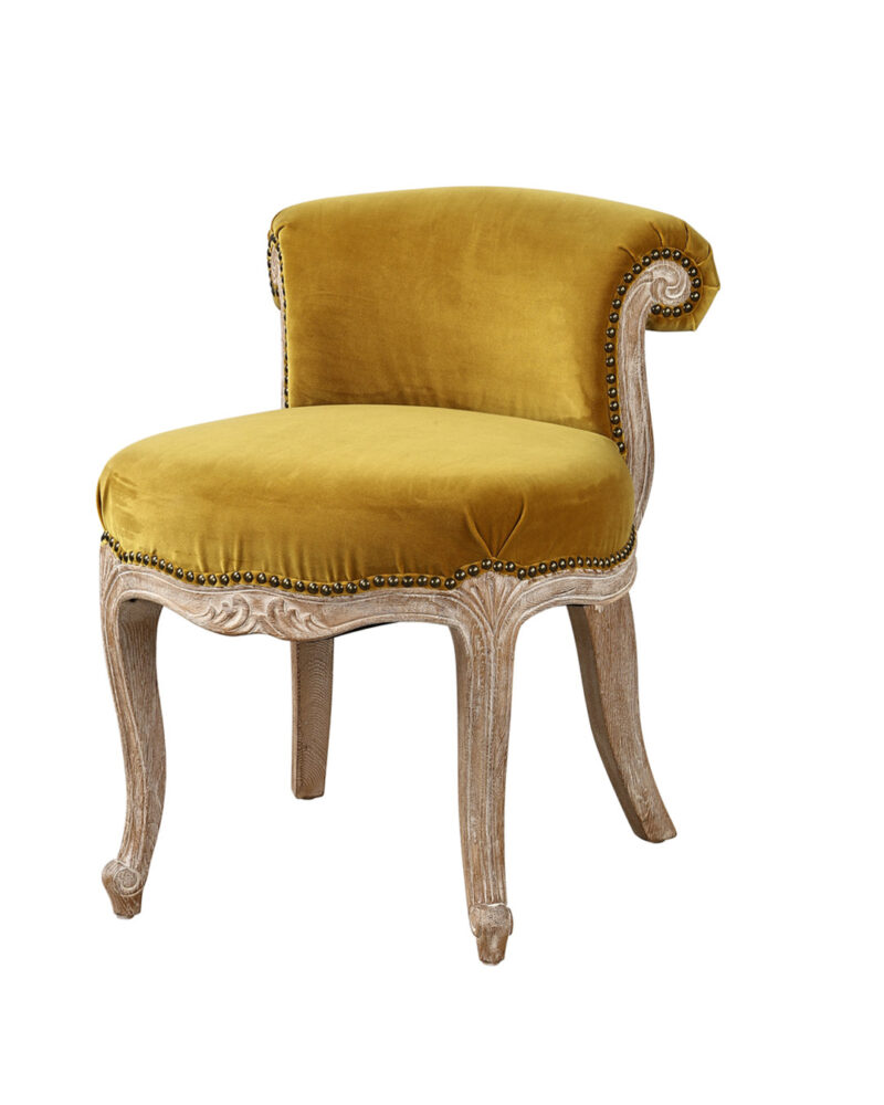 Poltrona Dandy velluto gialla