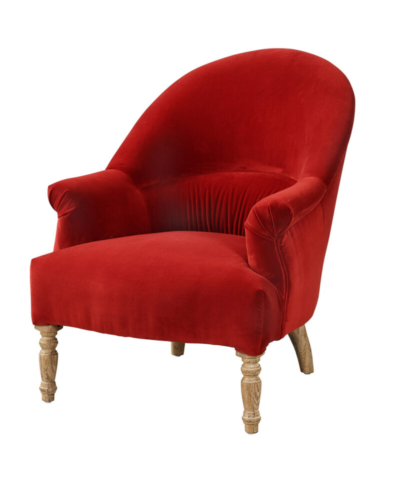 Poltrona Dandy velluto rossa