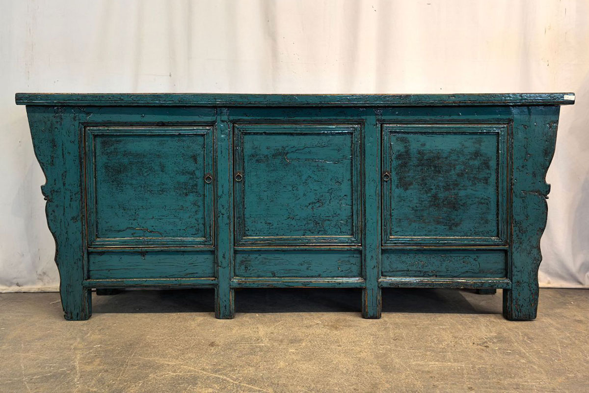 H1-24-1 Mobile Tibetano 3 ante sagomato azzurro-verde