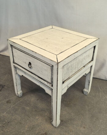 Comodino tibetano 1 cassetto bianco