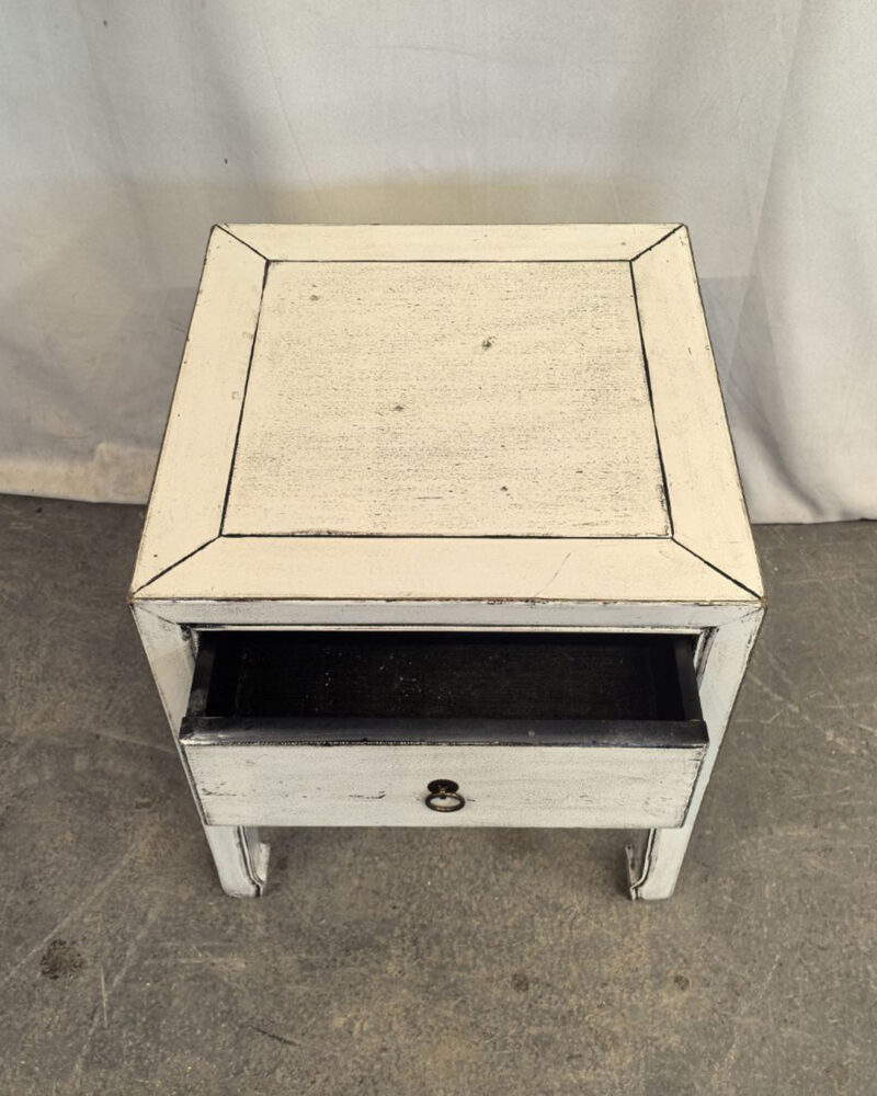 Comodino tibetano 1 cassetto bianco