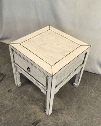 Comodino tibetano 1 cassetto bianco