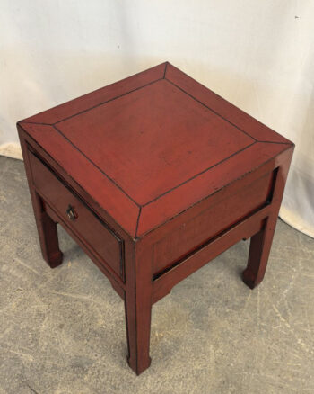 Comodino tibetano 1 cassetto rosso