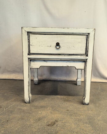 Comodino tibetano 1 cassetto bianco