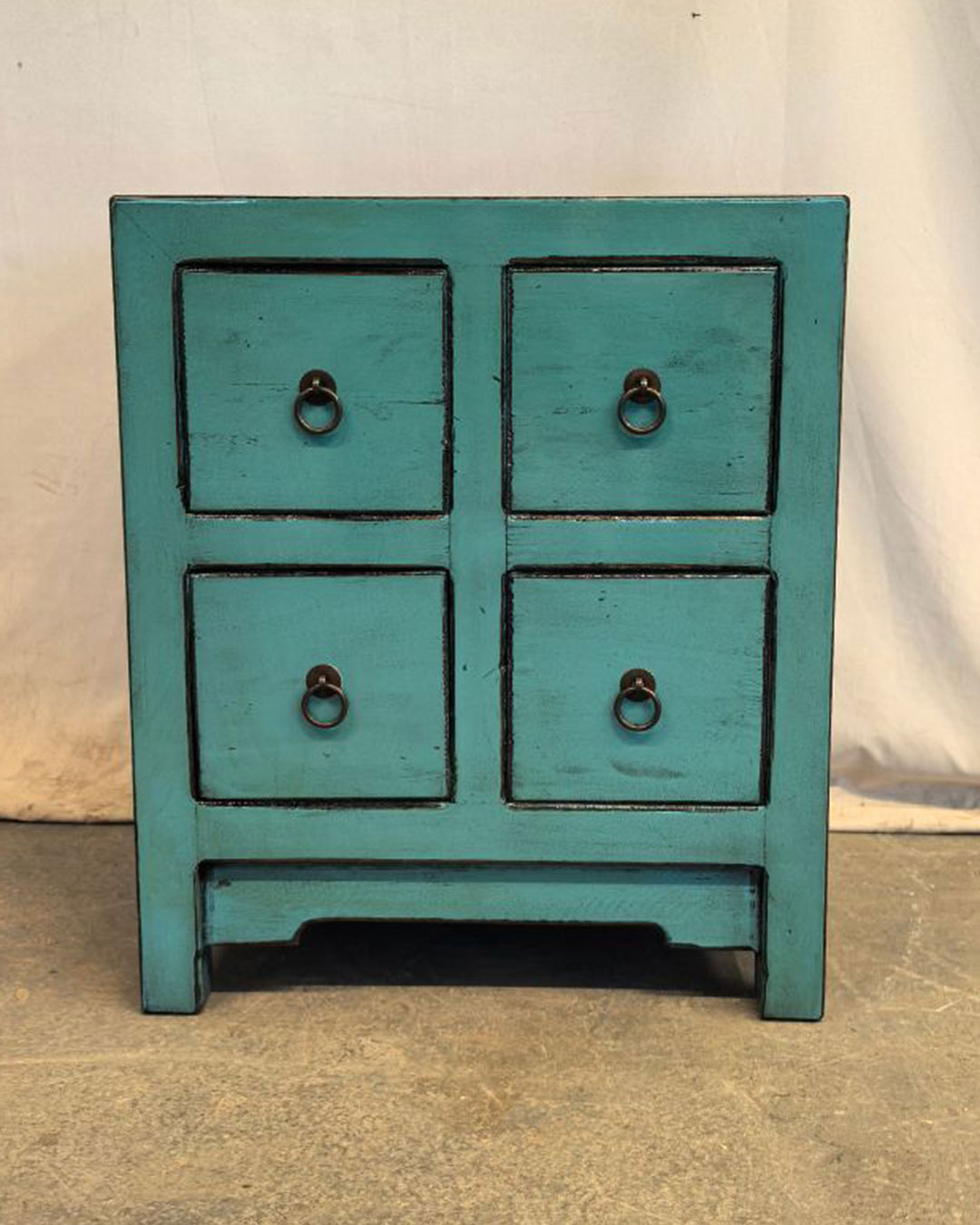 H1-49-1 Comodino tibetano 4 cassetti azzurro