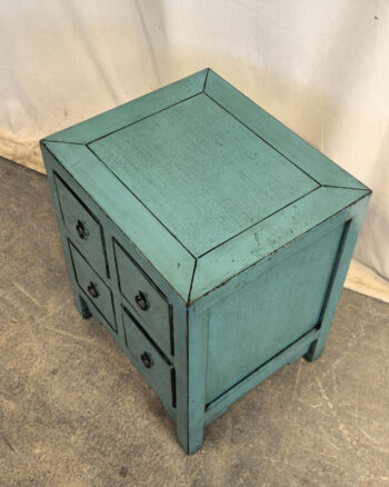 Comodino tibetano 4 cassetti azzurro