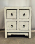 Comodino tibetano 4 cassetti bianco