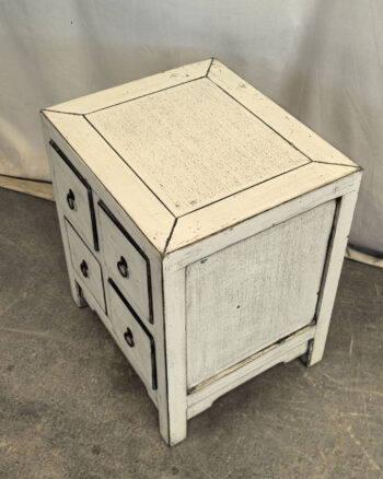 Comodino tibetano 4 cassetti bianco