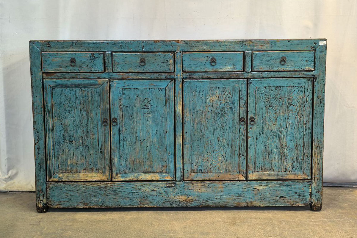 H2-10-1 Mobile Tibetano 4 ante 4 cassetti azzurro