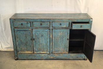 Mobile Tibetano 4 ante 4 cassetti azzurro