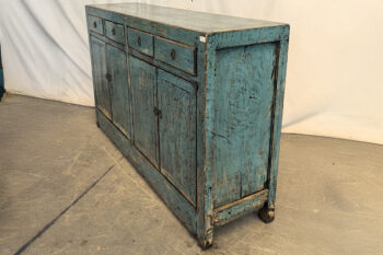 Mobile Tibetano 4 ante 4 cassetti azzurro