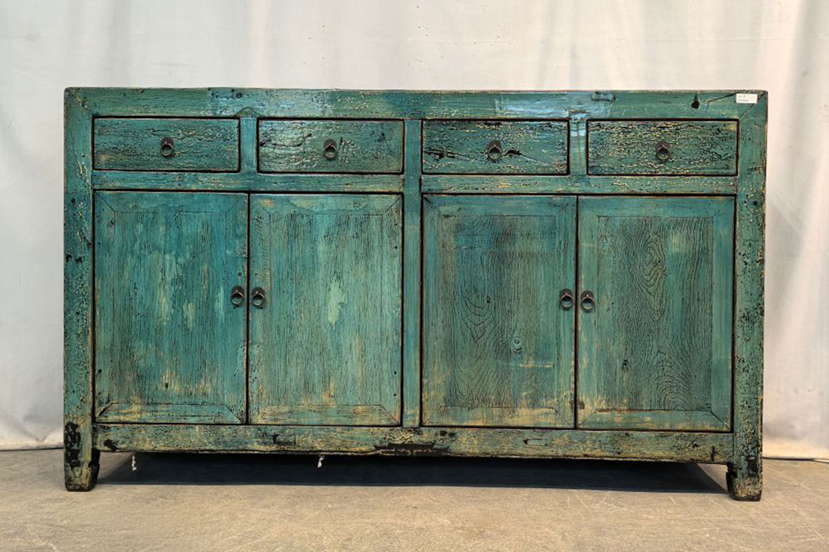 H2-5-1 Mobile Tibetano 4 ante 4 cassetti verde giada