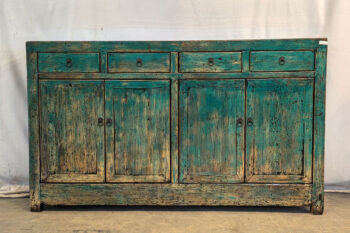 Mobile Tibetano 4 ante 4 cassetti verde acqua