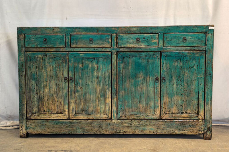 Mobile Tibetano 4 ante 4 cassetti verde acqua