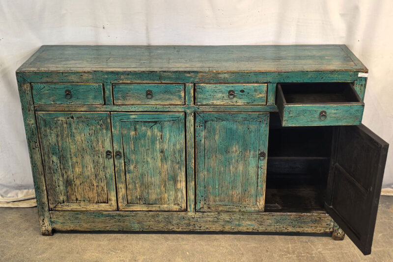 Mobile Tibetano 4 ante 4 cassetti verde acqua