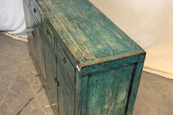 Mobile Tibetano 4 ante 4 cassetti verde acqua