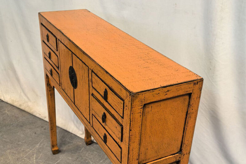 Consolle Tibet 6 cassetti 2 ante arancione