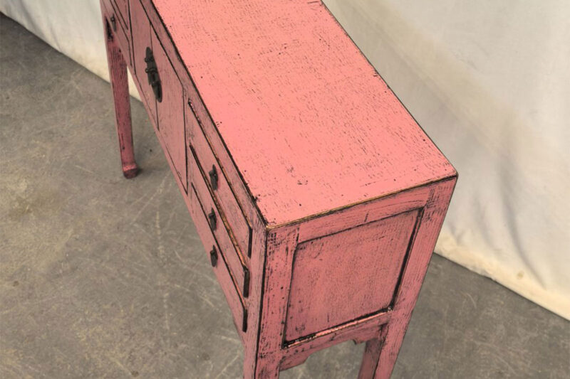 Consolle Tibet 6 cassetti 2 ante rosa