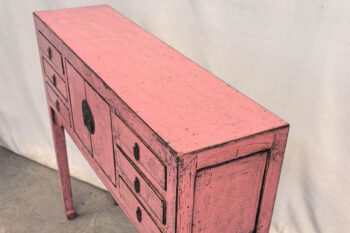 Consolle Tibet 6 cassetti 2 ante rosa