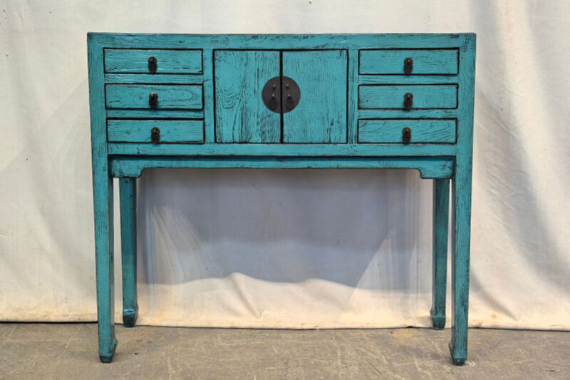 Consolle Tibet 6 cassetti 2 ante azzurro