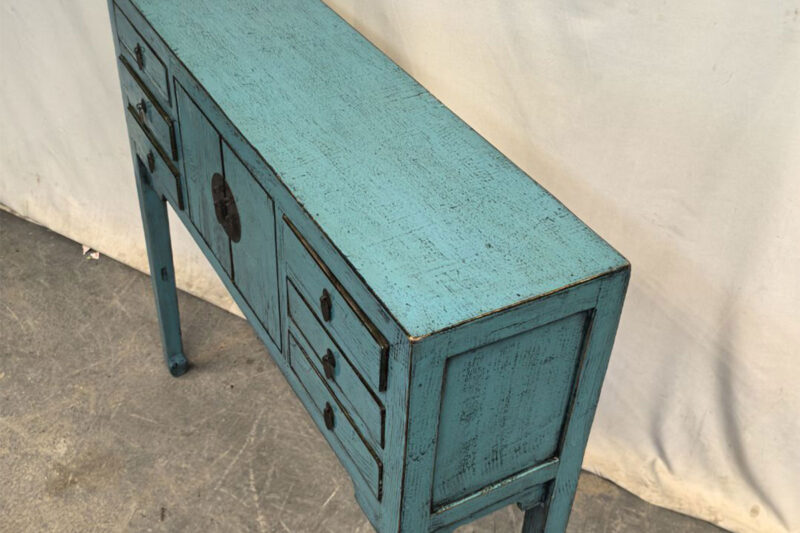 Consolle Tibet 6 cassetti 2 ante azzurro