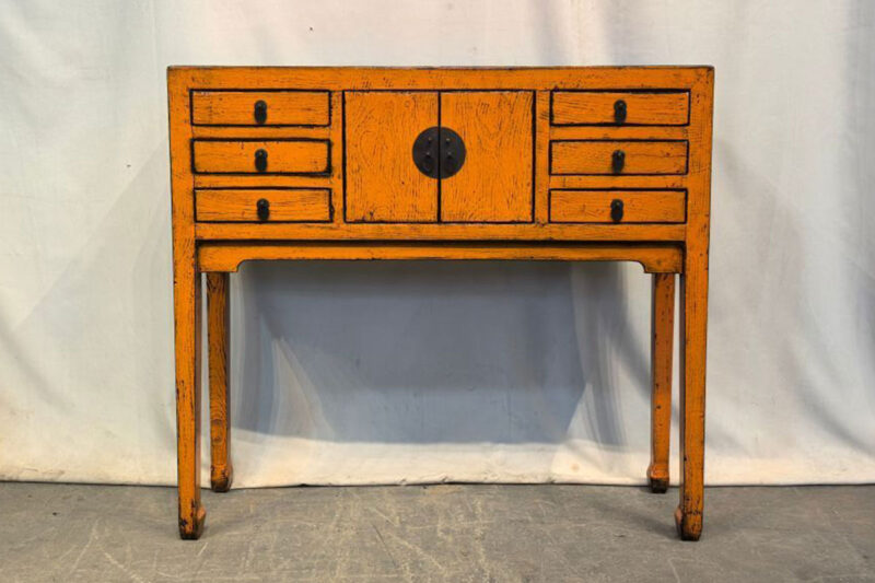 Consolle Tibet 6 cassetti 2 ante arancione