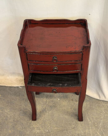 Comodino Tibetano 3 cassetti rosso