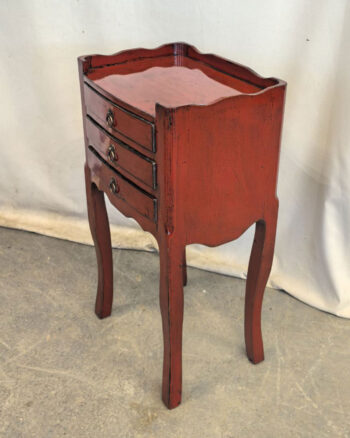 Comodino Tibetano 3 cassetti rosso