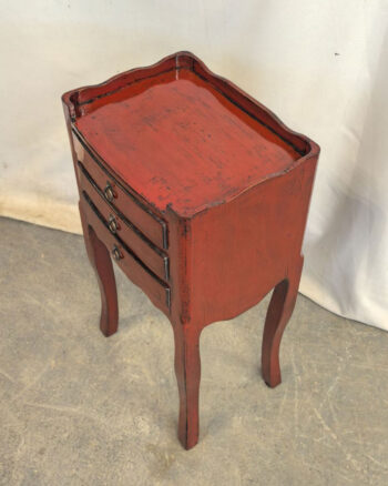 Comodino Tibetano 3 cassetti rosso