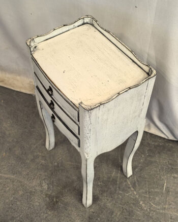 Comodino Tibetano 3 cassetti bianco