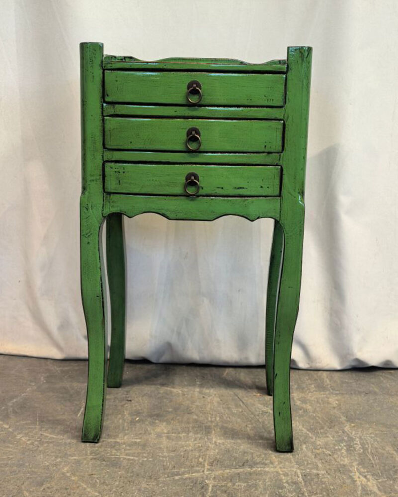 Comodino Tibetano 3 cassetti verde