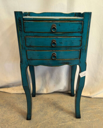 Comodino Tibetano 3 cassetti blu