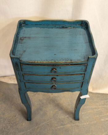 Comodino Tibetano 3 cassetti blu