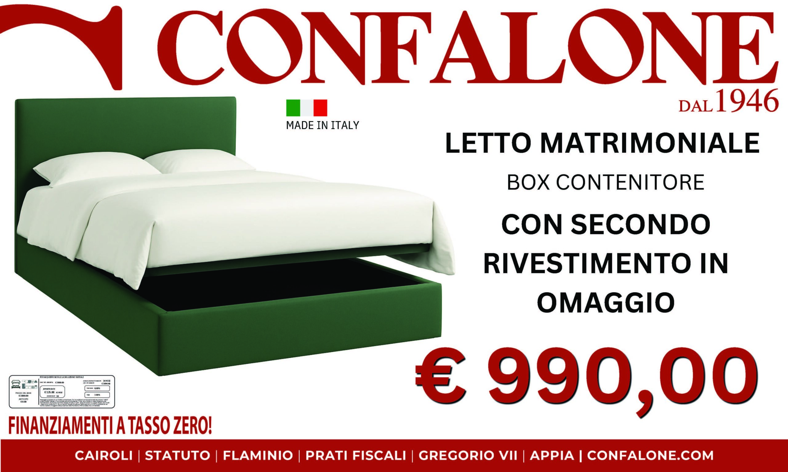 Letto matrimoniale - Box contenitore con secondo rivestimento in omaggio - 990€ - vieni in negozio!