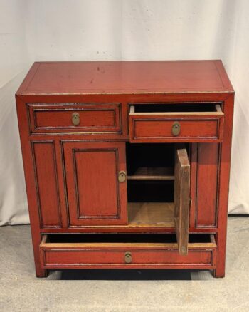 Mobile Tibet 2 ante 3 cassetti rosso (85x40x90) - immagine 2