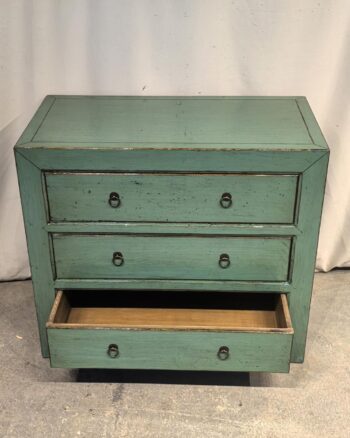Mobile tibetano 3 cassetti verde (90x45x80) - immagine 3