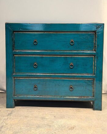 Mobile tibetano 3 cassetti azzurro (90x45x80)