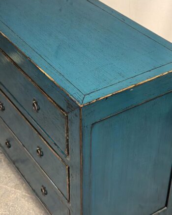 Mobile tibetano 3 cassetti azzurro (90x45x80) - immagine 4