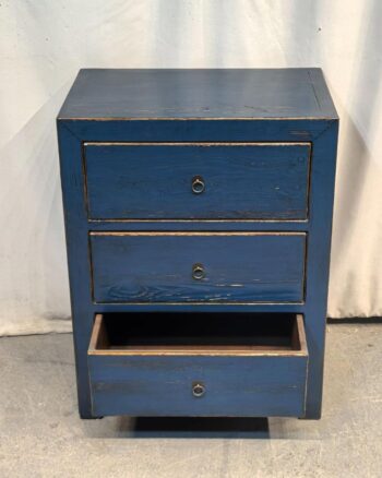 Mobile tibetano 3 cassetti blu (65x42x85) - immagine 2