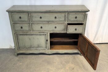 Mobile tibetano 2 ante 6 cassetti grigio (160x43x110) - immagine 2