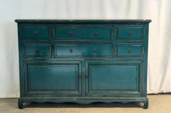Mobile tibetano 2 ante 6 cassetti azzurro (160x43x110)