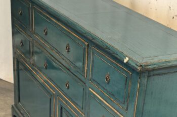Mobile tibetano 2 ante 6 cassetti azzurro (160x43x110) - immagine 4