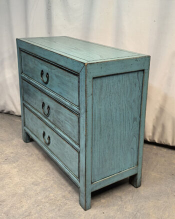 Mobile tibetano 3 cassetti azzurro (95x40x80) - immagine 4