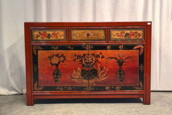 Mobile tibet dipinto a mano 2 ante 3 cassetti (127x40x85)